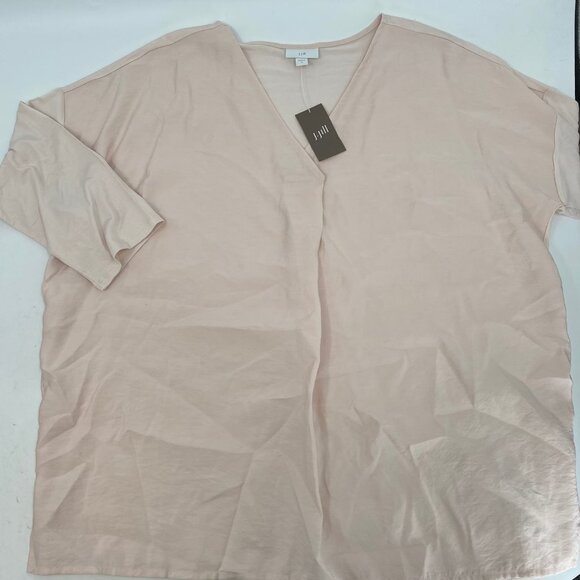J. Jill Pink V-Neck 3/4 Sleeve Blouse | Size L - Picture 5 of 7